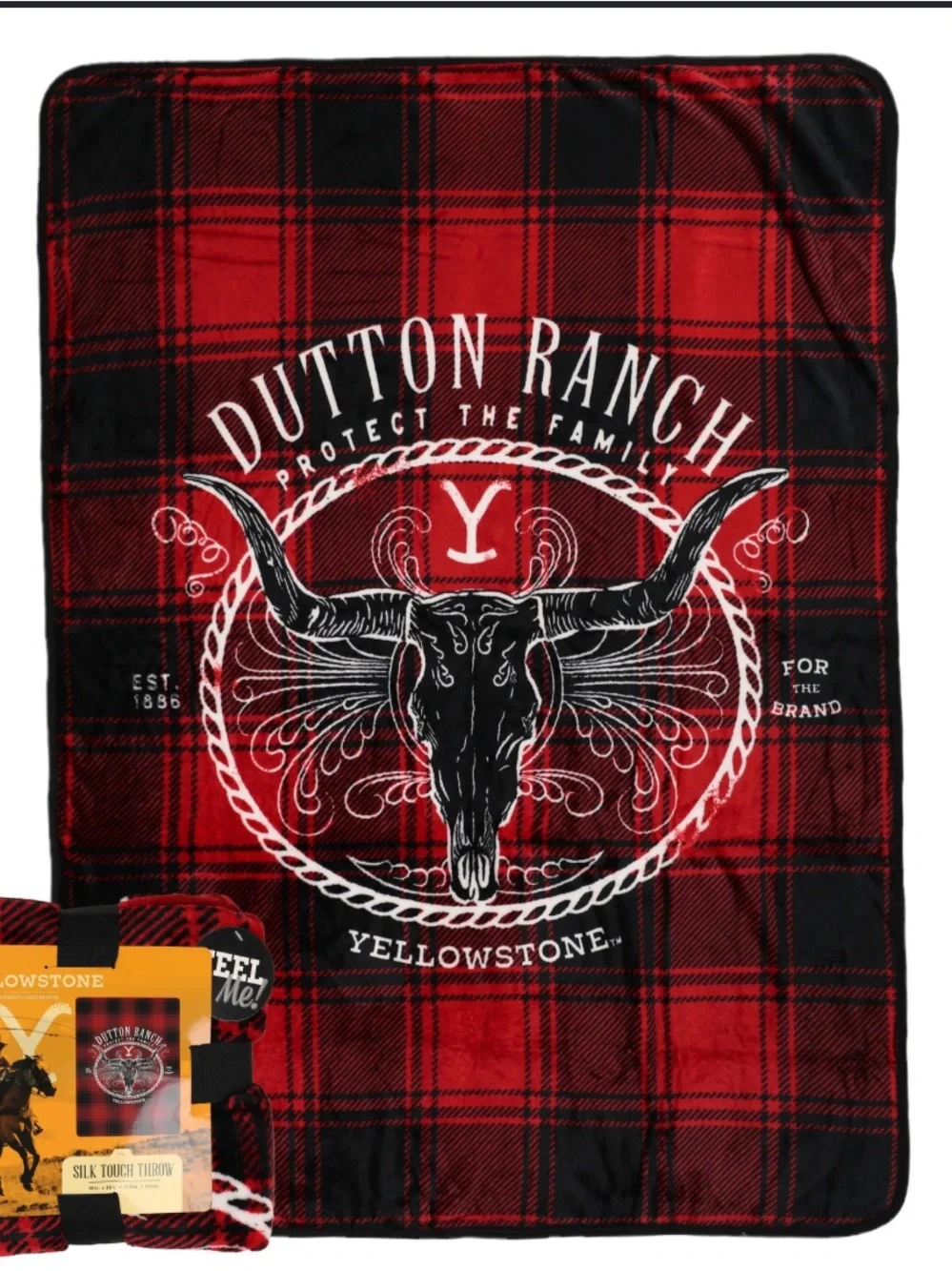 Dutton Ranch Yellowstone Red & Black Plaid Throw